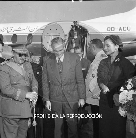 llegada a barajas del Presidente del Libano Camile Chamoun