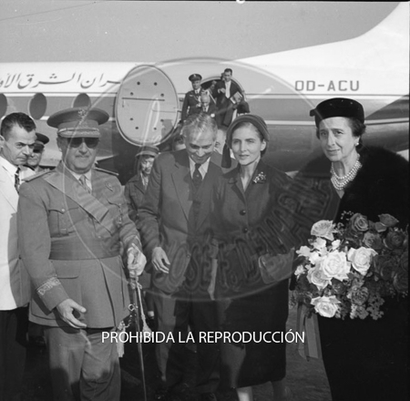 llegada a barajas del Presidente del Libano Camile Chamoun