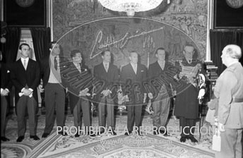 Franco recibe en audiencia a una Comisión de la Junta Directiva del Club Náutico de Madrid