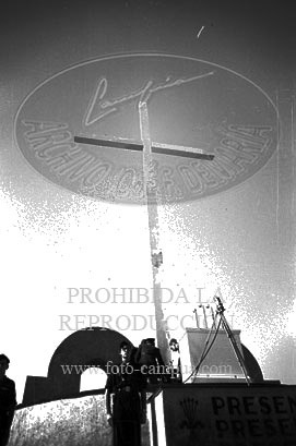 Concentracion de la Falange y de la OJE en Sevilla, 1938. Queipo de Llano, Fernandez Cuesta