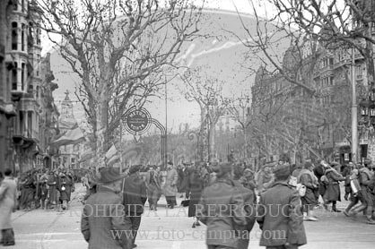 Toma de Barcelona por el Ejército Nacional, calles de Barcelona