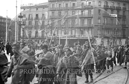 Toma de Barcelona por el Ejército Nacional, calles de Barcelona