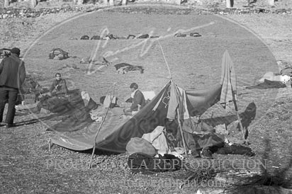 Milicianos y refugiados en Perpignan