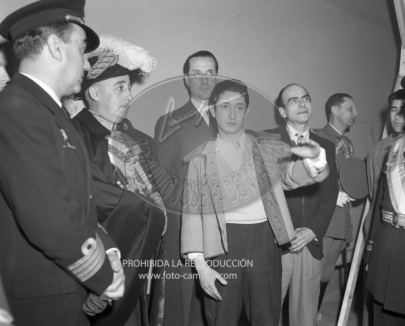 Franco con el pintor Romero Resendi