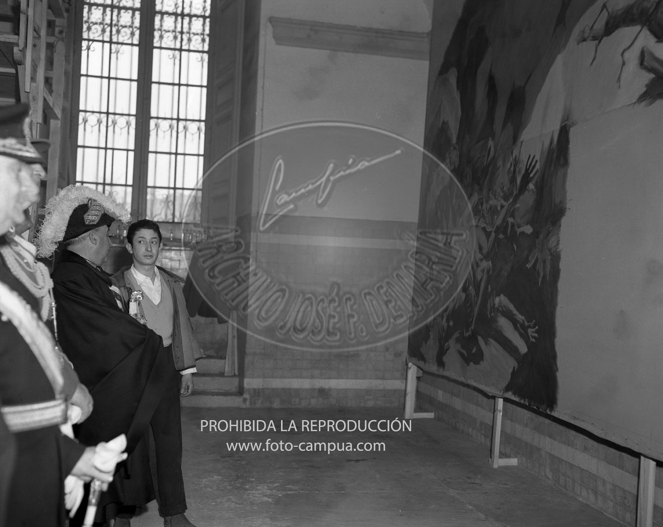 Franco con el pintor Romero Resendi