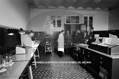 Franco en la facultad de farmaciia de la Universidad de Barcelona.