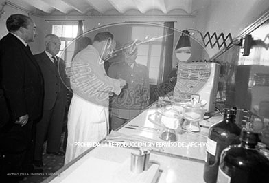 Franco en la facultad de farmaciia de la Universidad de Barcelona.