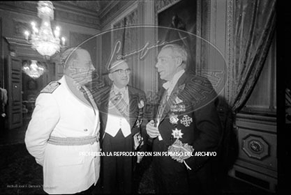 Cena en honor de Franco Ayuntamiento Barcelona.