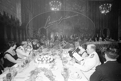 Cena en honor de Franco Ayuntamiento Barcelona.