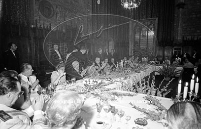 Cena en honor de Franco Ayuntamiento Barcelona.