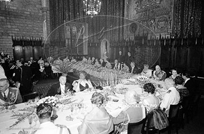 Cena en honor de Franco Ayuntamiento Barcelona.