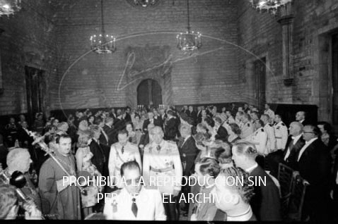Cena en honor de Franco Ayuntamiento Barcelona.