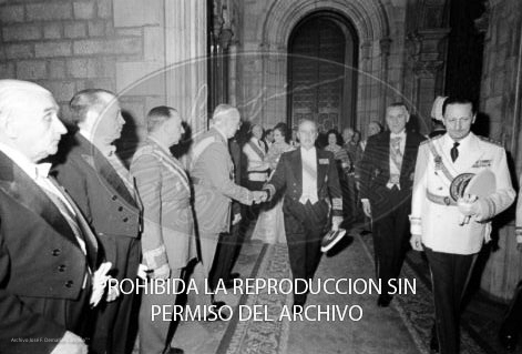 Cena en honor de Franco Ayuntamiento Barcelona.