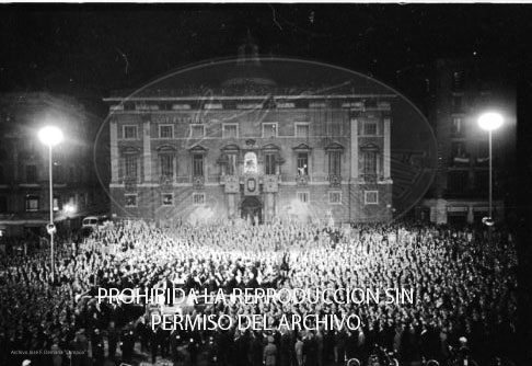 Cena en honor de Franco Ayuntamiento Barcelona.