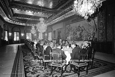 Cena en Pedralbes ofrecida a las autoridades de la ciudad de Barcelona