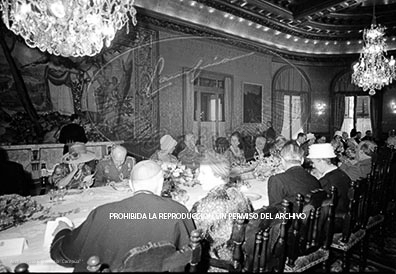 Cena en Pedralbes ofrecida a las autoridades de la ciudad de Barcelona
