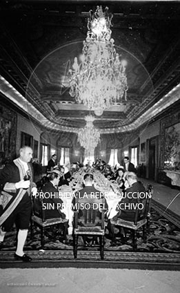 Cena en Pedralbes ofrecida a las autoridades de la ciudad de Barcelona